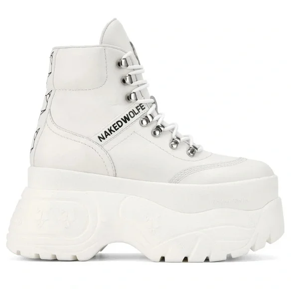 【関送込】Naked Wolfe Wicked White & Black Leather ブーツ 関送込】Naked Wolfe Wicked White & Black Leather ブーツ